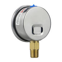 Manomètre à vide à liquide en acier inoxydable de 50 mm (2 po) avec raccord inférieur de 1/8'' - Précision de 2,5 % - Plage de mesure de 2,5 à 400 bars