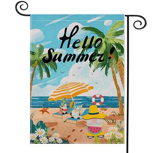 Produit promotionnel <span class=keywords><strong>livraison</strong></span> <span class=keywords><strong>rapide</strong></span> en 48h ananas 30x45cm bonjour été décor Double face pour <span class=keywords><strong>jardin</strong></span> extérieur drapeau <span class=keywords><strong>de</strong></span> <span class=keywords><strong>jardin</strong></span> personnalisé - Product Image 1