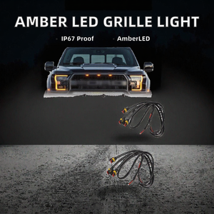 Bernsteinfarbene LED-Frontgrill-Markierungsleuchten Nebelwarnleuchten-Set für F-150 Raptor Nachrüstung Upgrade IP67 Wasserdicht 12 V - Product Image 2