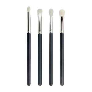 4pcs Goat Hair Eyeshadow Makeup Brush Set Soft <b>Eye</b> Blending Birch Wood Handle Matte Black Private Label Cosmetic <b>Eye</b> Brushes Kit - Product Image 1