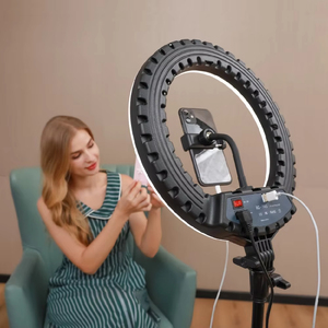 Hq14s Lumière de remplissage contrôlée par écran tactile de 14 pouces, lumière annulaire réglable, diode électroluminescente pour selfie mobile, bague de <span class=keywords><strong>photographe</strong></span> - Product Image 6