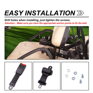 Boucle de ceinture de sécurité universelle rétractable à 2 points avec sangle pour voiturette de golf, UTV, Go Kart - Product Image 4