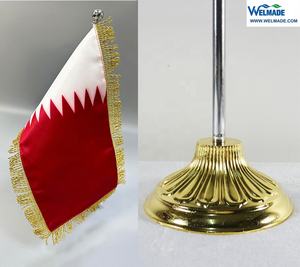 Table <strong>Flag</strong> Small Desk <strong>Flags</strong> with Metal Stand <strong>Qatar</strong> National <strong>Flag</strong> with Tassel - Product Image 2