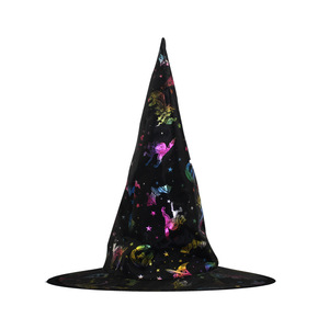 Venta al por mayor accesorios <span class=keywords><strong>para</strong></span> disfraces <span class=keywords><strong>de</strong></span> Halloween calabaza murciélago impreso <span class=keywords><strong>sombrero</strong></span> <span class=keywords><strong>de</strong></span> mago mascarada vestir <span class=keywords><strong>sombrero</strong></span> <span class=keywords><strong>de</strong></span> <span class=keywords><strong>bruja</strong></span> mágica - Product Image 5