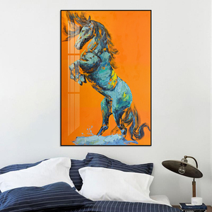 Un caballo pintado de pie sobre dos patas hermoso arte de pared de animales para el hogar imagen impresa en lienzo póster para Decoración - Product Image 3