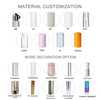 Conteneur de brillant à lèvres PETG double face 2-en-1 avec brosse en silicone et bouchon à vis, impression sérigraphique de logo personnalisé, couleur personnalisée, OEM