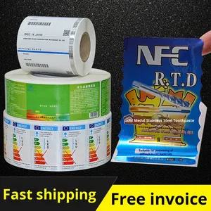 Autocollants adhésifs personnalisés, argent mat, code QR, impression de marque, imperméables, utilisation agricole, papier adhésif transparent en rouleau - Product Image 4