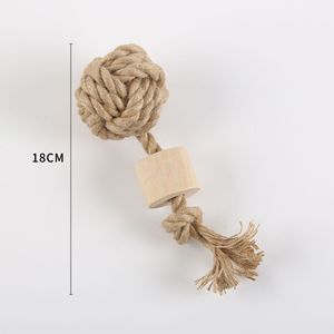 Nuovo cotone di iuta naturale corda Pet giocattolo morso palla canapa resistente con la resistenza del legno cane giocattoli - Product Image 5