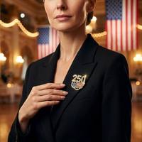 Broche plaquée alliage 2026 pour le 250e anniversaire des États-Unis, épinglette patriotique drapeau américain, cadeau de bijoux pour la fête du 4 juillet, Jour de l'Indépendance