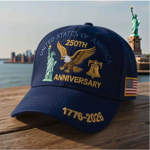 <span class=keywords><strong>Casquette</strong></span> de baseball unisexe 100% brodée pour le 250e anniversaire des États-Unis avec statue d'aigle chauve, cloche de la Liberté et drapeau américain - Product Image 4