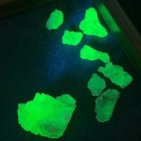 Opale Hyalite Naturelle Rare du Mexique, Spécimen Minéral Brut, Cristal Luminescent à Forte Fluorescence UV Verte