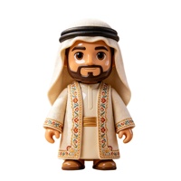 Figurine de personnage islamique arabe en vinyle plastique personnalisé de haute qualité, avec tenue en tissu doux, cadeau promotionnel, jouet figurine