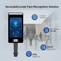 Sistema de Control de Acceso con Reconocimiento Facial y Temperatura sin Contacto, Pantalla Táctil, 99% de Precisión, Función de Reinicio, Red WiFi/IP/Wiegand, para Oficina