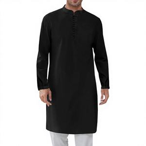 Túnica Kaftan de Algodón Casual de Manga Larga y Transpirable para Hombre, Camisa de Vestir Tradicional Musulmana para Bodas - Product Image 4