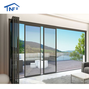 Custom Slim Energy Efficient Hurricane Proof Resistant Thermal Break Aluminum Panoramic <strong>Sliding</strong> Folding Large <strong>Glass</strong> Patio <strong>Door</strong> - Product Image 4