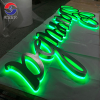 Panneau Lumineux Logo Led Personnalisé En Acier Inoxydable Lettre Rétro-Éclairé Extérieur Étanche Publicité Populaire Enseigne Illuminée