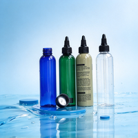 Bouteilles applicatrices de luxe en plastique PET de 120 ml (4 oz) vides, personnalisables avec logo, à bouchon torsadé et embout pointu pour huile capillaire