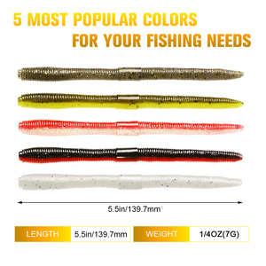 सॉफ्ट प्लास्टिक मछली पकड़ने वाले कृमि. के लिए नरम प्लास्टिक मछली कीड़े बेस ट्राउट लचर, भंडारण मामले के साथ पूर्ण स्नान सेट का उपयोग करें - Product Image 5