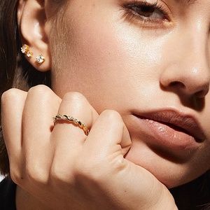 Milskye diamant fiançailles à la mode 2024 925 bijoux en argent sterling plaqué or 18 carats <span class=keywords><strong>cercle</strong></span> la bague d'amitié en zircon - Product Image 2
