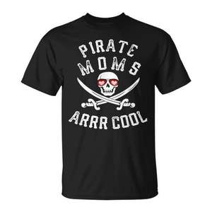 Camiseta Pirate Mom negra con diseño genial para madres - Product Image 1
