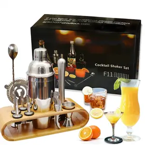 Cocktail Making Set With Stand 750ml Stainless Steel Shaker Home Bar Cocktail Tool Set For Bartender Cocktail Making Set