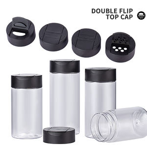 Frascos Redondos <span class=keywords><strong>de</strong></span> Plástico para <span class=keywords><strong>Especias</strong></span> <span class=keywords><strong>de</strong></span> 8oz/250ml con Tapas Abatibles, Botellas Transparentes <span class=keywords><strong>de</strong></span> PET para <span class=keywords><strong>Condimentos</strong></span>, Envases con Dosificador para Pimienta en Rodajas - Product Image 2