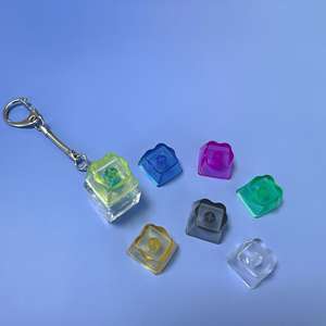 Dispositivo de prueba de eje de botón de descompresión de PC de alta transparencia transfronterizo, teclado mecánico, llavero de presión de dedo - Product Image 3