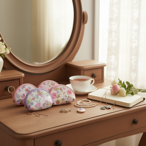 Portamonete semicircolare a forma di fiore 11,5x9 cm con portachiavi per donne e ragazze - Product Image 3