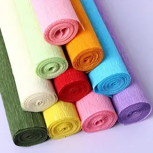 Factory price beautiful coloured flower wrapping roll crepe paper for decoration