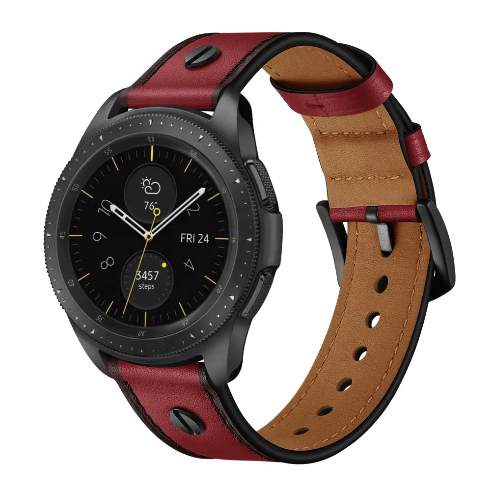 หนังวัวแท้สำหรับ Samsung Galaxy Watch Active 2สายนาฬิกาข้อมือหรูสายหนัง Huawei Honor Watch GT2