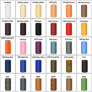 Vente en gros 260 yards 150D/16 0.8mm cuir couture fil ciré <span class=keywords><strong>plat</strong></span> pour sac cordon ciré pour l'artisanat du cuir bricolage ficelle cirée - Product Image 5