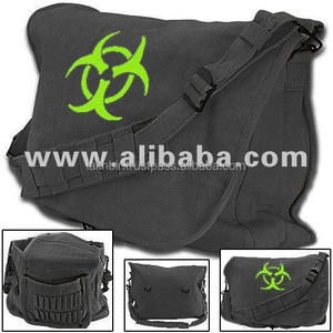 <b>Black</b> Bio Hazard printed cotton <b>canvas</b> shoulder <b>bag</b> - Product Image 2