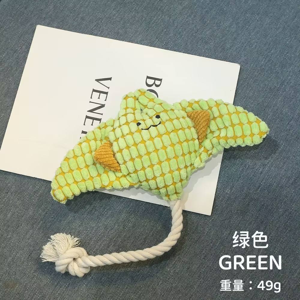 Green devil fish-teething fabric + sound