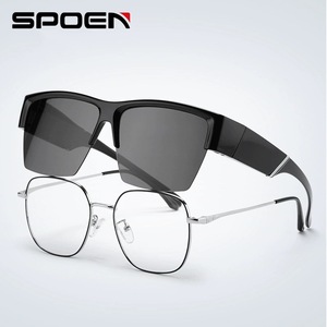 Lunettes de soleil polarisées SPOEN, monture rectangulaire en TR90, protection UV400, unisexes, mode, pour la conduite - Product Image 1