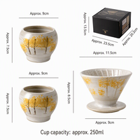 Ensemble à café éthiopien en céramique avec verseur et tasses pour la préparation de café de spécialité et l'utilisation par les baristas à domicile