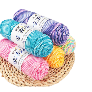 Super Promotion Fil Volumineux Fantaisie 100% Acrylique pour Crocheter et Tricoter Couleurs Mélangées pour Bébé, 5 Brins, Lait Coton, <span class=keywords><strong>Pelote</strong></span> <span class=keywords><strong>de</strong></span> 100g - Product Image 1