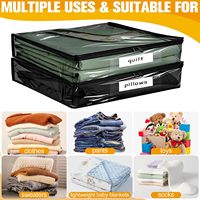 Sacs de rangement en plastique avec fermeture éclair, lot de 8, sacs de rangement transparents en vinyle avec fermeture éclair pour vêtements, couettes, couvertures, draps, literie