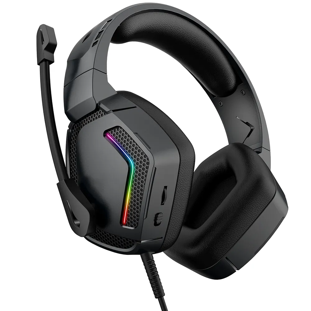צבעוני wired בגימור אוזניות משחקי אוזניות עם RGB LED אור עבור טלוויזיה/מחשב/מתג/PS4/XBOX GM08