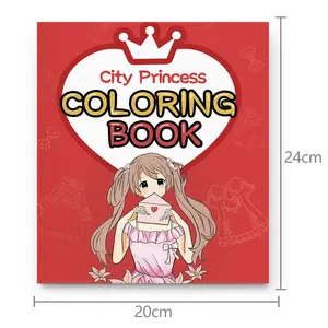 Hot selling brand new design children painting city princess coloring book