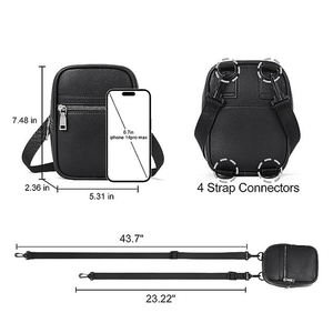 Bolsos Bandolera Pequeños de PU Negro con Logotipo Personalizado, Estilo Simple y Moderno, para Hombre y Mujer - Product Image 2