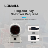 Escáner de Código de Barras de Escritorio LONVILL de Bajo Consumo de Energía USB 5V 155mA, Modo de Funcionamiento y Espera, Código EAN UPC 128 39, para Mostrador de Venta Minorista