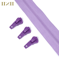 Taille personnalisée, multicolore, fermeture à glissière à verrouillage automatique pour bricolage accessoire de vêtement, extracteur de fermeture à glissière en nylon violet avec matière plastique