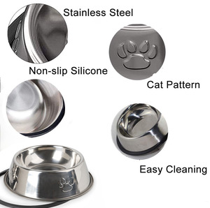 Vente en gros de bols en acier inoxydable pour chien, pour nourriture et eau, bol antidérapant pour l'alimentation des animaux de compagnie - Product Image 5