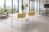 Mobilier de bureau commercial, poste de travail de bureau pour 4 personnes, table modulaire avec structure partagée et plateau en MFC