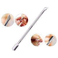Pousse-cuticules double embout en acier, éliminateur de peaux mortes, nettoyeur de manucure, outil de soin des ongles, tout pour kit de manucure NAT011