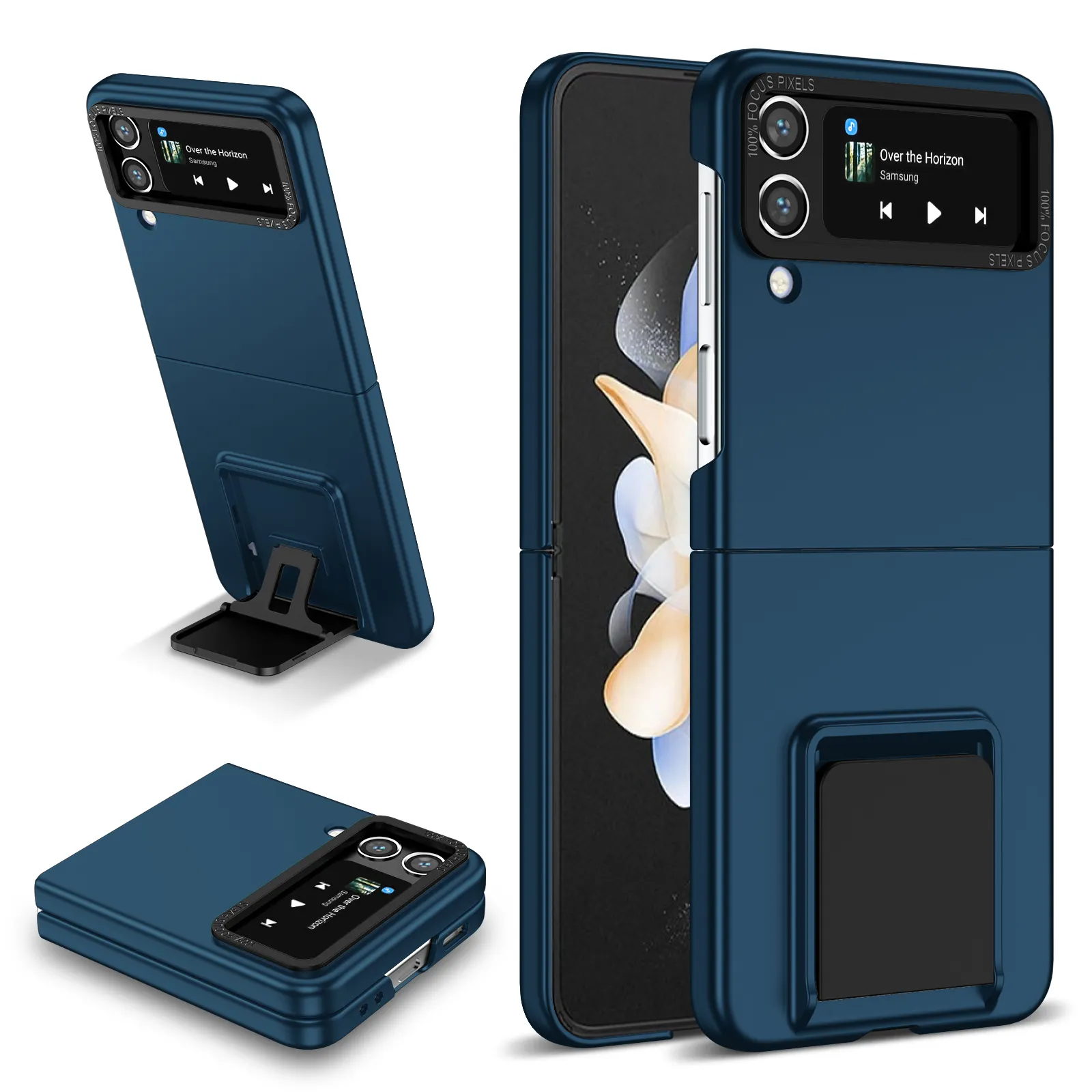 Funda de teléfono móvil a prueba de golpes con soporte, carcasa protectora resistente a caídas para Galaxy Z Flip 4