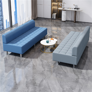 Nuevo Sofá de Espera Moderno de Lujo Ligero en Cuero Negro Resistente para Barbería, Salón de Belleza, Hotel, Apartamento - Product Image 4