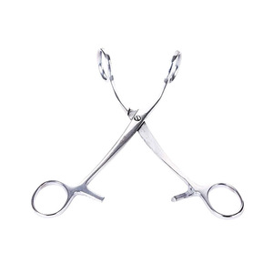 Pinza per lingua in acciaio inossidabile con testa dritta per esame dentale, divaricatore orale per primo soccorso, colore argento - Product Image 5