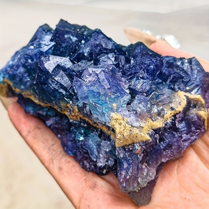 Fluorita Azul Oscuro Natural de Alta Calidad al por Mayor, Espécimen de Fluorita Luz Solar, Piedras Curativas de Cristal para Decoración - Product Image 1
