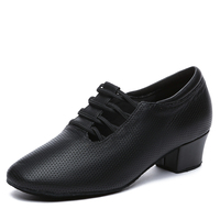 Chaussures de danse latine plates en cuir véritable noir LUOQIAO pour femmes, idéales pour la pratique du Cha Cha et la danse de salon, avec semelle en daim – Vente en gros